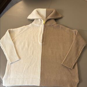 NWOT 525 America Women’s Wool/Cashmere Blend Shaker Stitch 1/2 Zip Sweater.